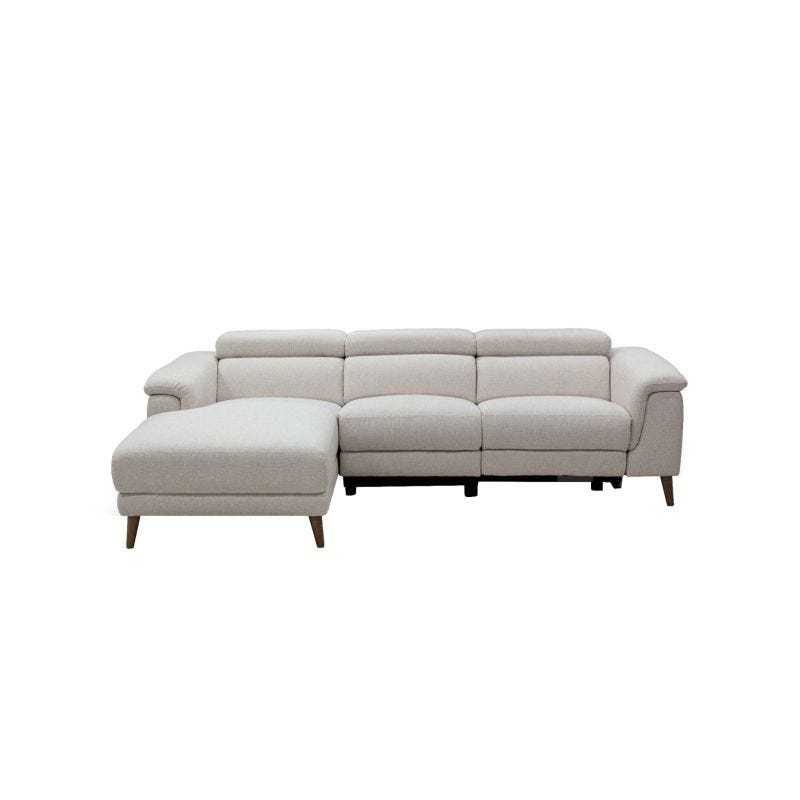 Dylan 3 seater leather outlet sofa with chaise