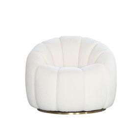 Odin Boucle Ivory Swivel Chair color Ivory