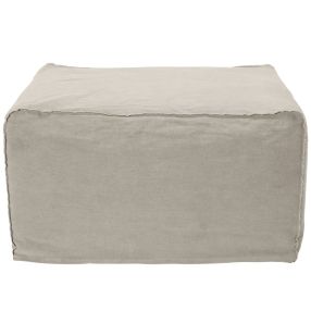 Como Linen Square Ottoman Cover Oatmeal - 70cm x 70cm color Oatmeal