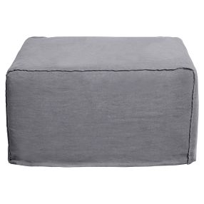 Como Linen Square Ottoman Cover Stone - 100cm x 100cm color Stone