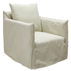 Como Linen Occasional Chair Oatmeal - 1 Seater color Oatmeal