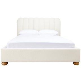 Maeve Boucle Bed Frame Ivory color Ivory