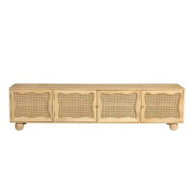 Baxter Mango Wood and Rattan TV Unit - 200cm color Natural