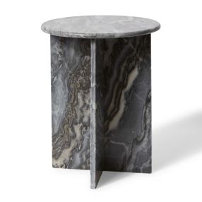 Keely Marble Side Table Black color Black