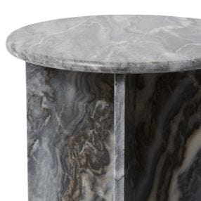 Keely Marble Side Table Black color Black