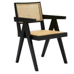 Azul Accent Chair Black and Rattan color Black