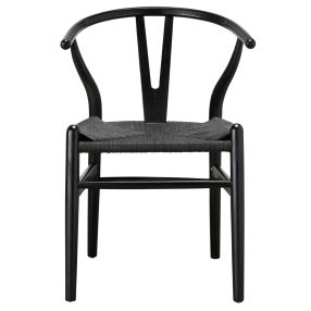 Mosman Wishbone Dining Chair Black color Black