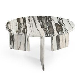 Capello White Black Viola Marble Coffee Table color White/Black