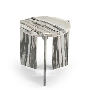 Capello White Black Viola Marble Side Table color White/Black