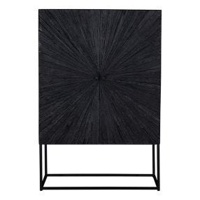 Cosmo Bar Cabinet Reclaimed Wood - Black color Black