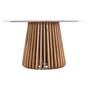 Linee Acacia & Marble Round Dining Table - 130 cm 