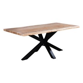 Madras Live Edge Solid Acacia Wood Dining Table color Natural