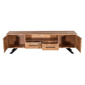 Madras Natural Acacia Wood TV Unit - 200cm color Natural