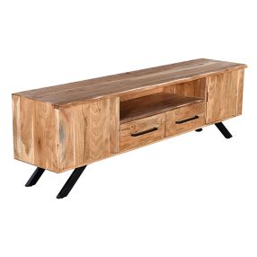 Madras Natural Acacia Wood TV Unit - 200cm color Natural