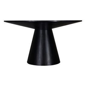 Orion Mango Wood Round Dining Table Black color Black