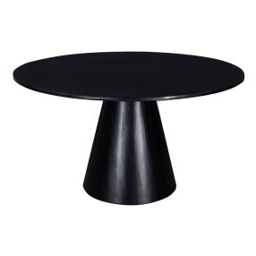 Orion Mango Wood Round Dining Table Black color Black