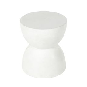 Aiko White Concrete Stool color White