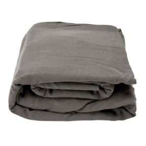 Como Linen Darling Chair Cover Charcoal - 1.5 Seater color Charcoal