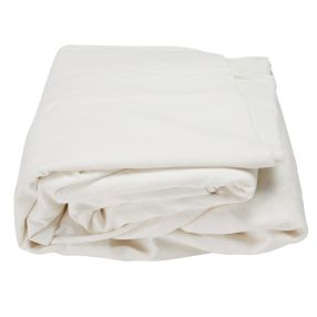 Como Linen Square Ottoman Cover White - 100cm x 100cm color White