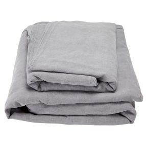 Como Linen Square Ottoman Cover Stone - 70cm x 70cm color Stone