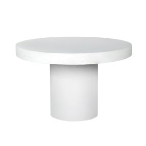 Sola White Concrete Round Dining Table color White