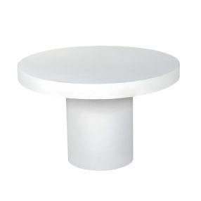 Sola White Concrete Round Dining Table color White