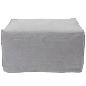 Como Linen Square Ottoman Cover Stone - 70cm x 70cm color Stone