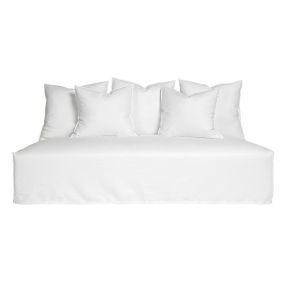 Como Linen Standard Armless Sofa Pure White - 3 Seater color Pure White