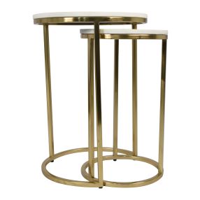 Mercer Marble Side Table (Nested Set of 2) - Gold color Gold