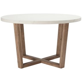 Nova Faux Marble White Round Dining Table - 130cm color White Marble