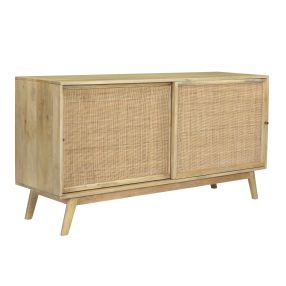 Tulum Mango Wood and Rattan Buffet - 150cm color Natural