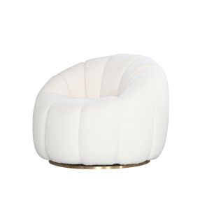 Odin Boucle Ivory Swivel Chair color Ivory