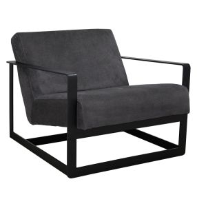 Watson Black & Storm Grey Armchair color Storm Grey