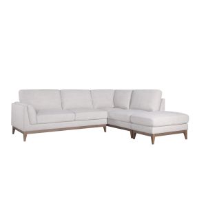 Mimi Luna Almond Corner Sofa & Ottoman - Right Hand Facing color Almond
