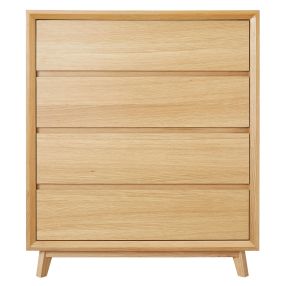 Morgan Oak Tallboy - 4 Drawer color Natural