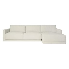 Haven California Ivory Chaise Sofa - 3 Seater color Ivory