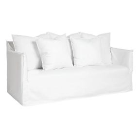Como Linen Sofa White - 2.5 Seater color White