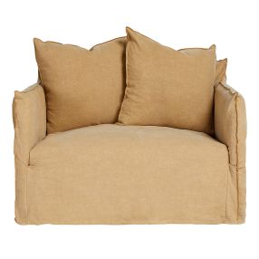 Como Linen Darling Sofa Cover Wheat - 1.5 Seater color Wheat