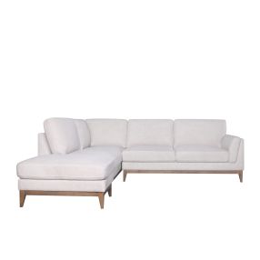 Mimi Luna Almond Corner Sofa & Ottoman - Left Hand Facing color Almond