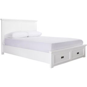 Aspen Storage Bed Frame White color White