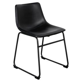 Montana Saddle Dining Chair Black color Faux Leather Black