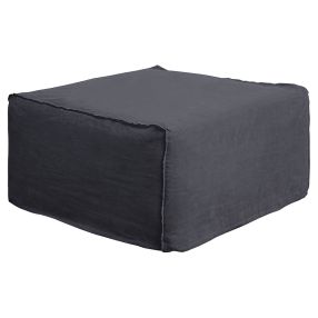 Como Linen Square Ottoman Charcoal - 70cm x 70cm color Charcoal