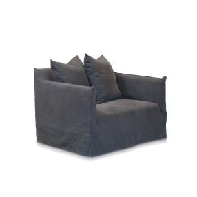 Como Linen Darling Chair Charcoal - 1.5 Seater color Charcoal