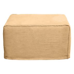 Como Linen Square Ottoman Wheat - 70cm x 70cm color Wheat