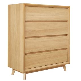 Morgan Oak Tallboy - 4 Drawer color Natural