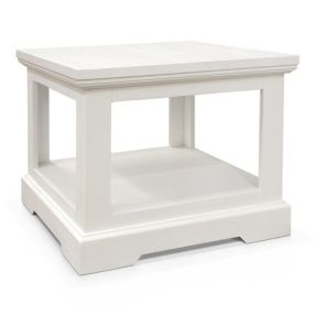 Aspen Lamp Table Brushed White color Brushed White
