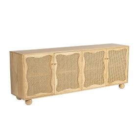 Baxter Mango Wood and Rattan Buffet - 200cm color Natural