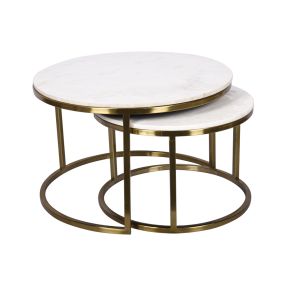 Mercer Marble Coffee Table (Nested Set of 2) - Gold color Gold