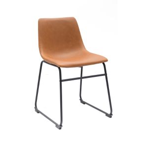 Montana Saddle Dining Chair Rust color Faux Leather Rust