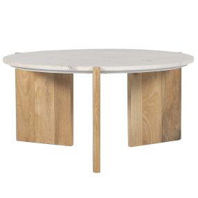 Onda Coffee Table Marble & Mango color Natural